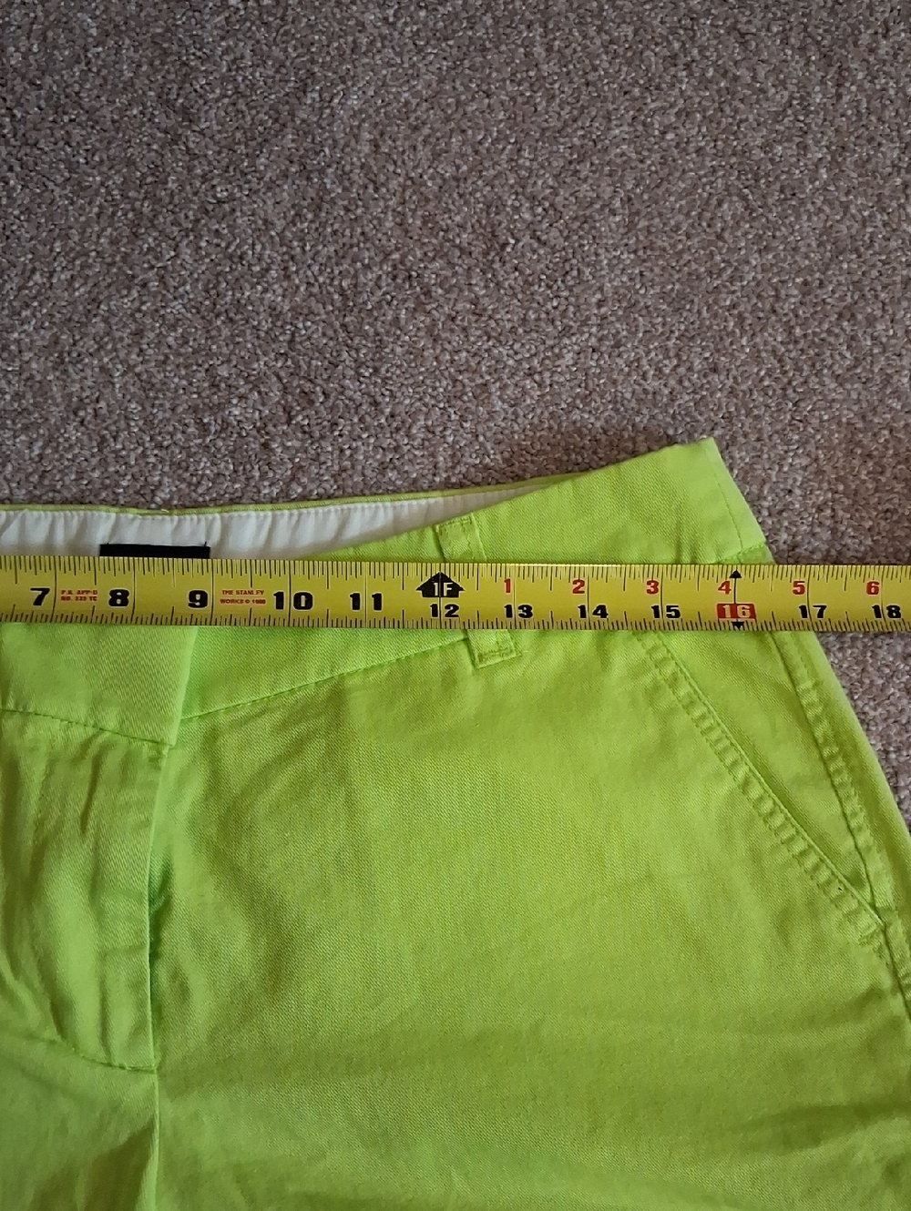 NWT J. Crew Neon Lime Chino Shorts. Bold, Trendy 8 - Picture 5 of 6